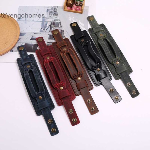 

men's accessories simple punk style multi-layer jewelry leather bracelet, Silver