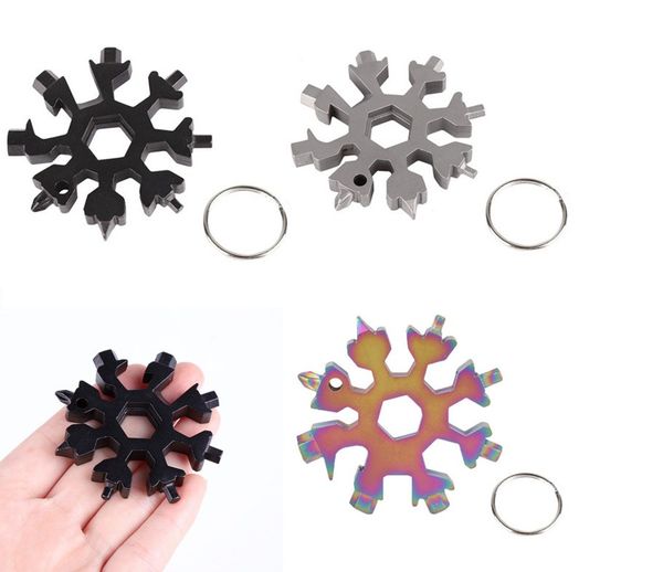 

dhl 18 in 1 camp key ring pocket tool multifunction hike keyring multipurposer survive outdoor openers snowflake spanne hex wrench owf2445