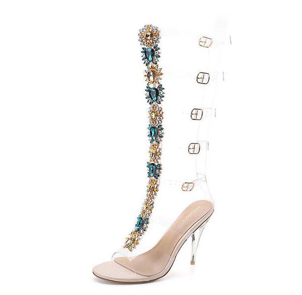 

high heels roman shoes sandal slipper boots women flower animals summer slide summer fashion long flat slippery high heels sandal slipper, Black