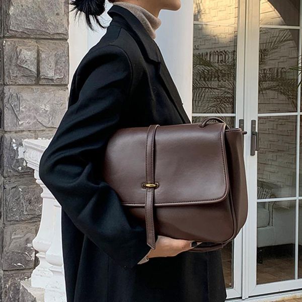 

bag 2021 new fashion soft pu leather postman messenger bag single shoulder underarm women large capacity tote g5bo