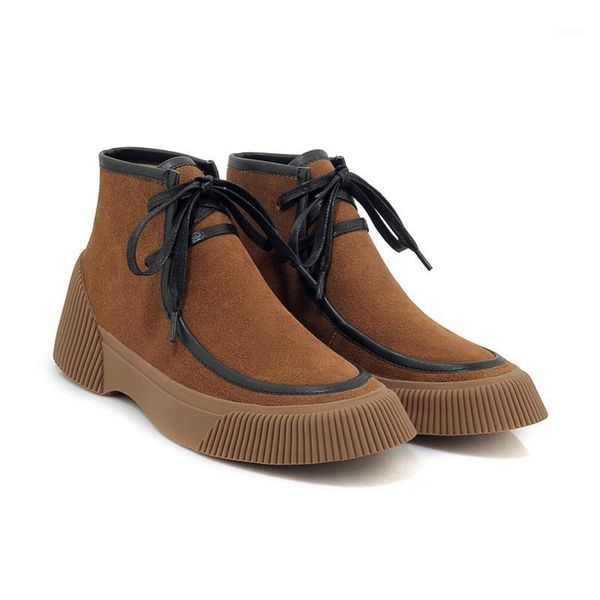 

vankaring women luxury leather riding boots ankle boots autumn winter womens motorcycle lace up casual shoes woman1, Black