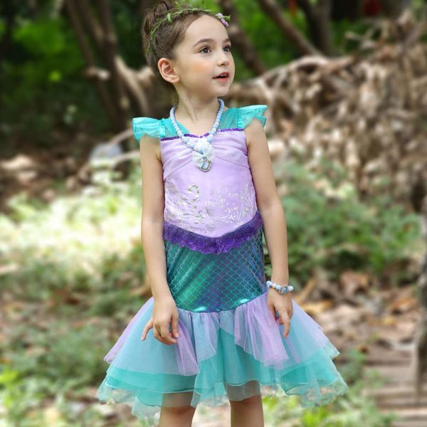 

skirt children's princs new short mermaid sve girls' drs for halloween performance egzhzgno, Red;yellow