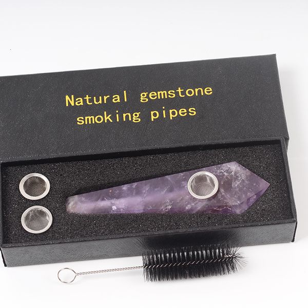 

quartz smoking natural crystal pipe amethyst tobacco stone wand healing point obelisk wand cigars pipes wand f