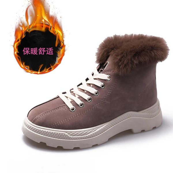 

winter warm women fur snow shoes flats ankle snow boots women 2020 fashion black round toe casual slip on ladies boots sale