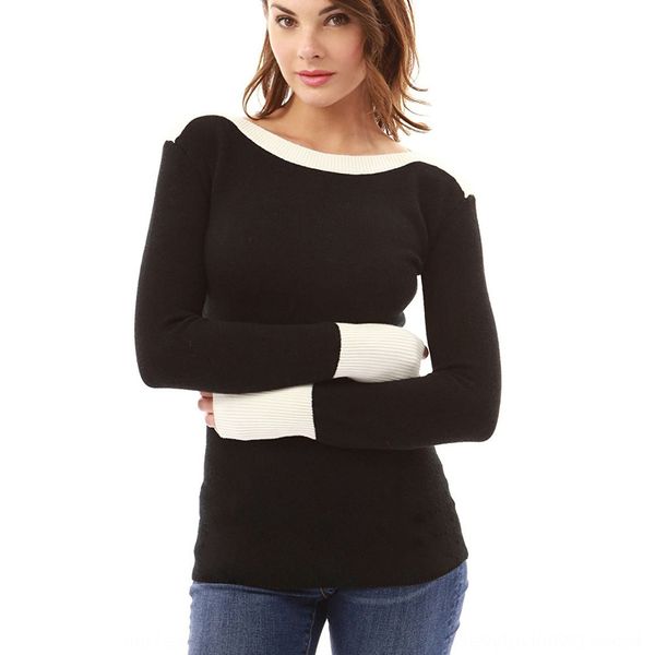 

autumn and winter comfortable long sleeve special color matching zc2434 autumn t-shirt and winter comfortable long sleeve special color matc, White