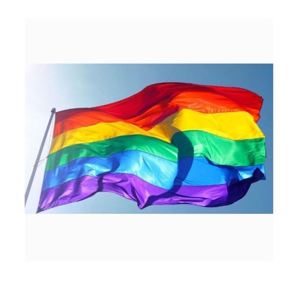 

large rainbow banner park scenic spot decoration flags six colors stripe 90x150cm banners new popular 4 8hm f2