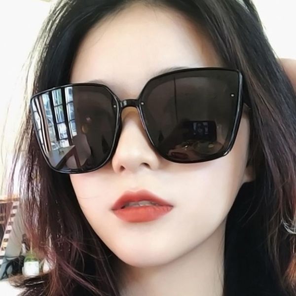 

sunglasses fashion personality big frame women street shoot thick edge mercury glasses wild retro, White;black