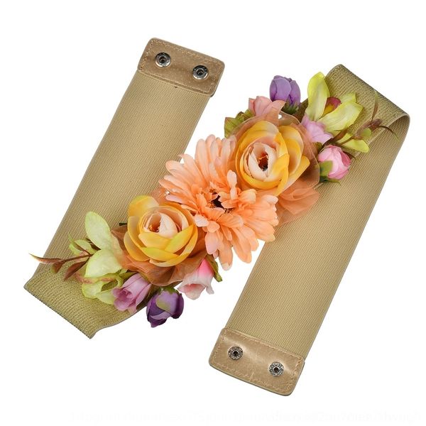 

bus0r popular imitation recommended beltwide waist seal flower skirt women's with decoration popular imitation flower beltwide for skir, Black;brown