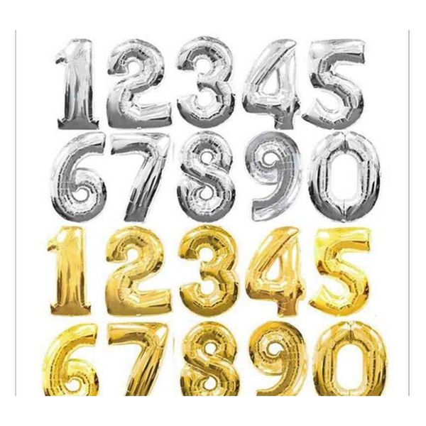

32 inch helium air balloon number letter shaped gold silver inflatable ballons birthday wedding decoratio wmtctu dh_seller2010