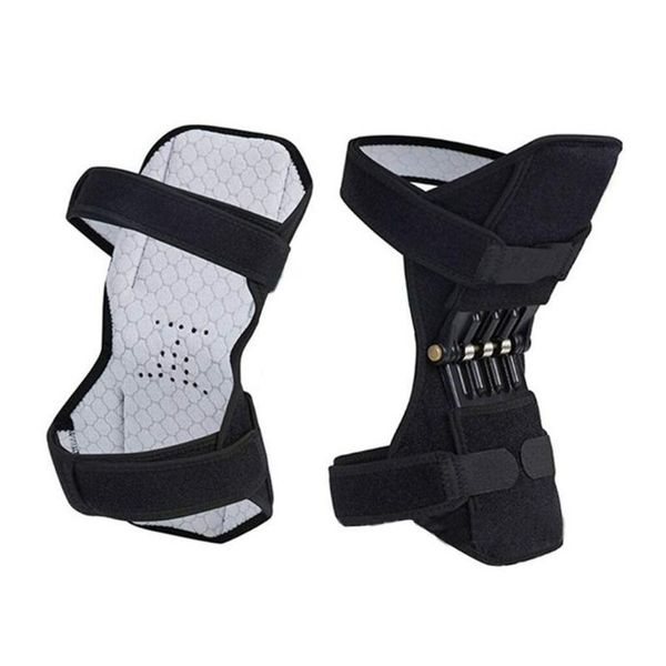 

non-slip joint support knee pads patella strap breathable power lift spring force tendon brace band pad kg-1091, Black;gray