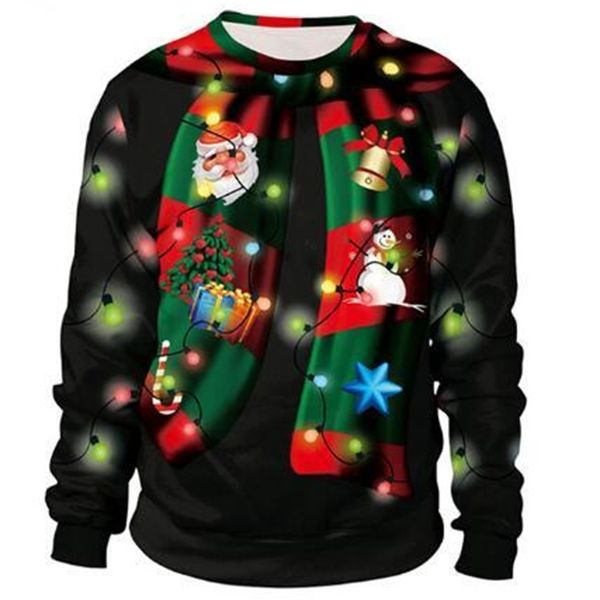 

2021 new bad christmas for santa elf holidays funny hair fake winter sweater sweaters clothes 7ut2, White;black