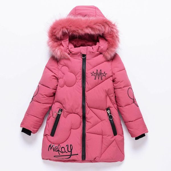 

2020 girls down jackets baby outdoor warm clothing thick coats windproof children's winter jackets kids cartoon winter outerwear, Blue;gray