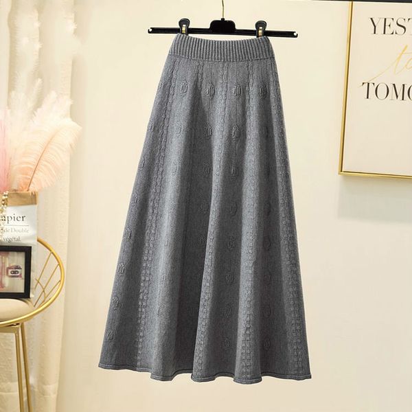 

2021 new tric plissada primavera feminino grosso quente camisola saias de cintura alta grande balano midi saia y349 e878, Black