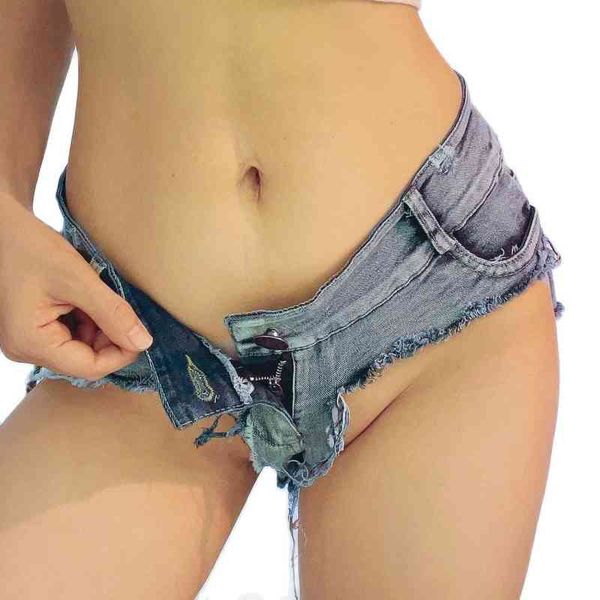 2022 Новые женские сексуальные с низкой талией стринги Джинсовые джинсы шорты дыры поло