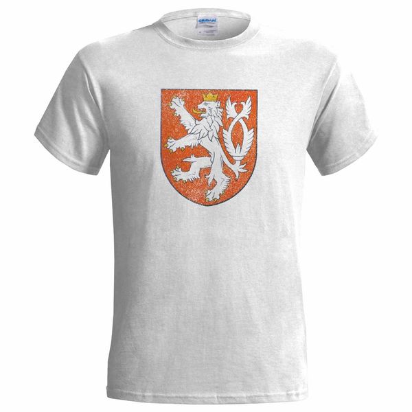 

summer czech re coat of arms distressed look mens t shirt emblem bohemia flag tee shirt sport hooded sweatshirt hoodie