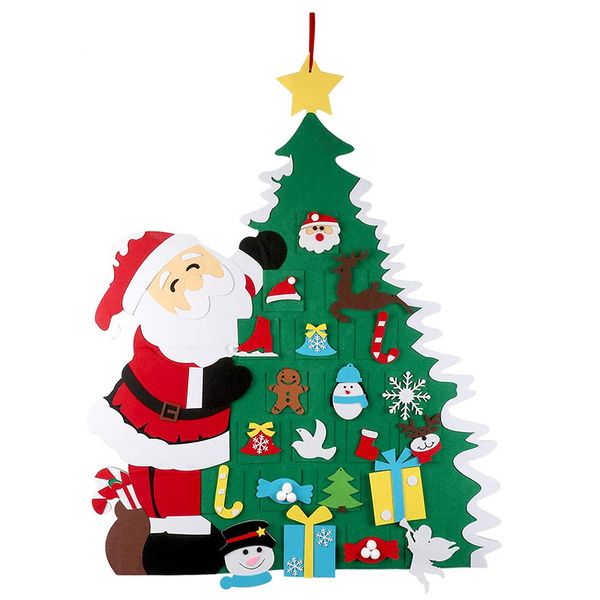 

22pcs/set diy felt christmas tree decor santa claus kids toys christmas decor for home xmas hanging ornaments new year gifts