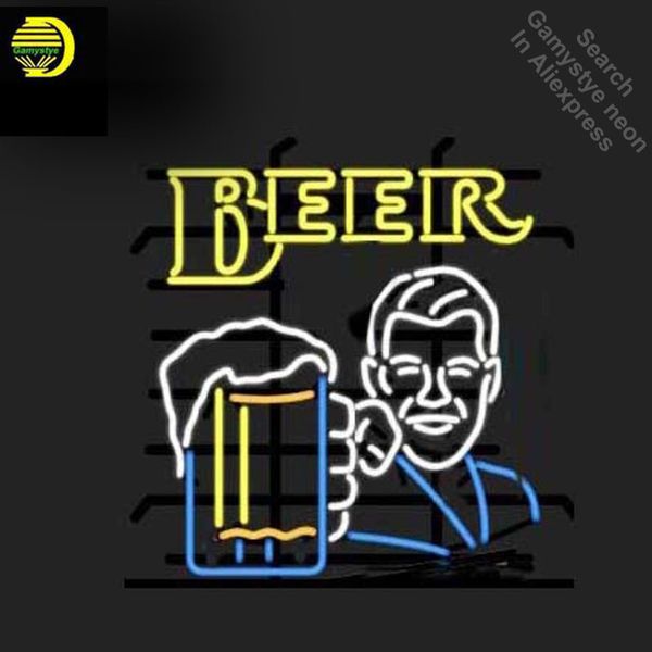 

neon sign для пива пить с человеком чашкой неонового света входа настраиваемого дизайна ресторан неоновых знаками для продажи загорается зна