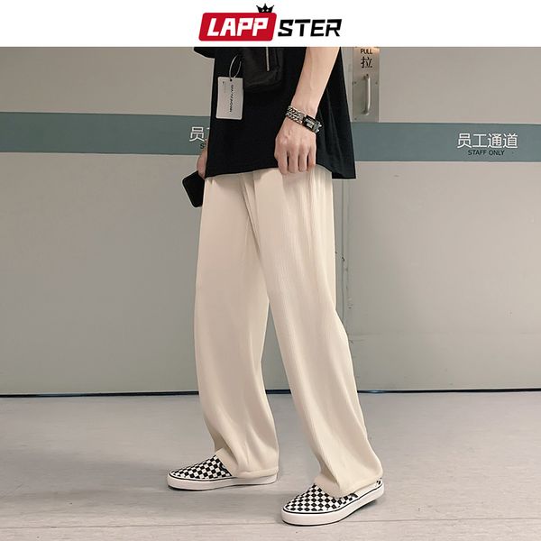 

lappster men loose harajuku harem 2020 mens korean fashions casual joggers women smooth straight sweat pants 5xl q1219, Black