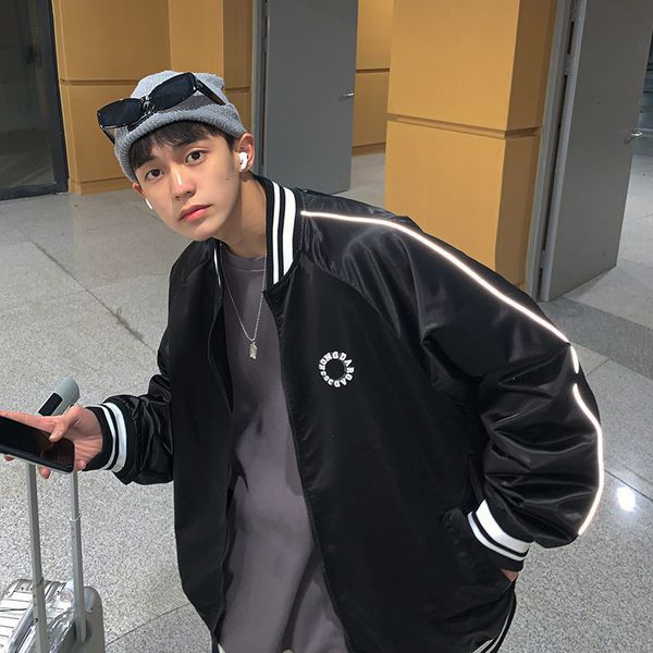 

2021 new men's casual oversize korean streetwear woman coats graphic printed long sleeve jackets male clothing xg2e, Black;brown