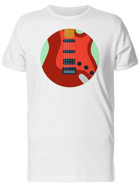 

red guitar in round logo men's tee -image by humorous tee shirt sport hooded sweatshirt hoodie