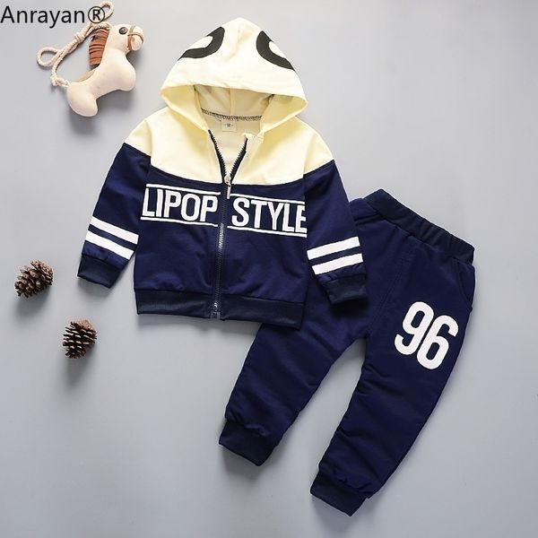 

new spring baby casual tracksuit children boys girls hooded jacket pants 2pcs kids suit cotton infant clothing sport sets y200901, White