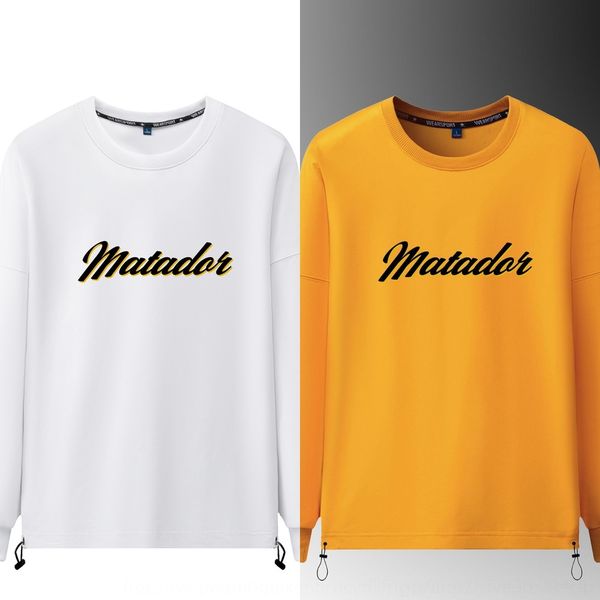 

ukhlu 2020 spring and autumn rear men's sweater t-shirt pullover pullover neck round long-sleeved t-shirt korean style simple front and, Black
