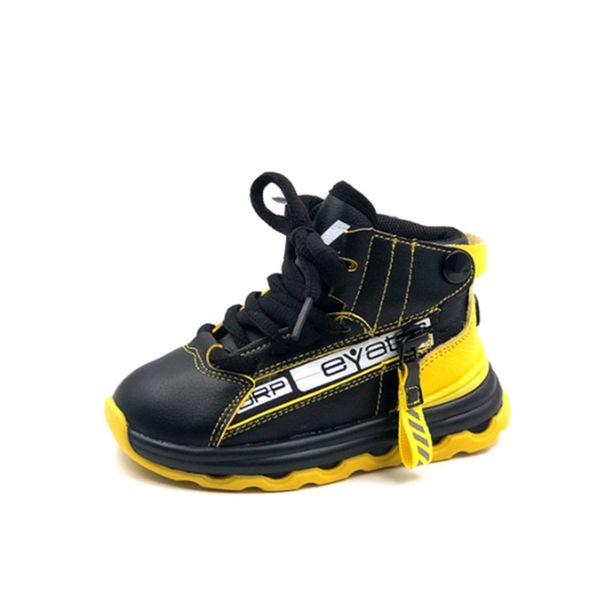 

genuine leather children's fashion girls boys sports breathable kids sneakers soft sole non-slip toddler baby shoes, Black;red