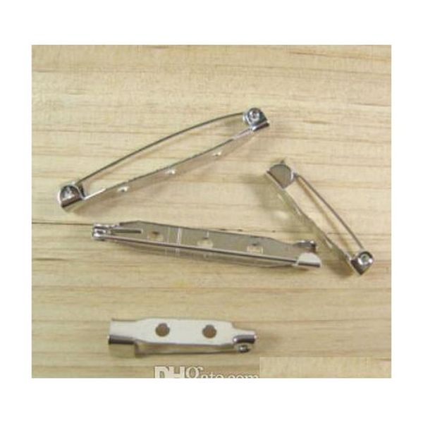

100pcs silver tone brooch back bar pins findings 25x5mm jllmlq yummy_shop