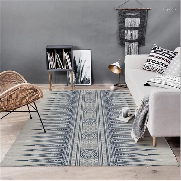 

carpets aovoll fashion ethnic tribal style blue gray geometric bedroom door living room kitchen floor mat carpet for home room1