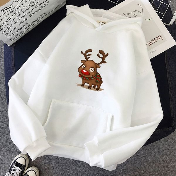

harajuku clothes anime deer print oversized sweatshirt women cute hoodies streetwear female itself full sleeve pullovers 201102, Black