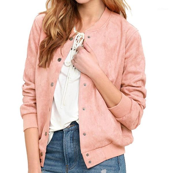 

women's jackets women plain long sleeve coat pink solid button bomber jacket mandarin collar autumn winter, Black;brown
