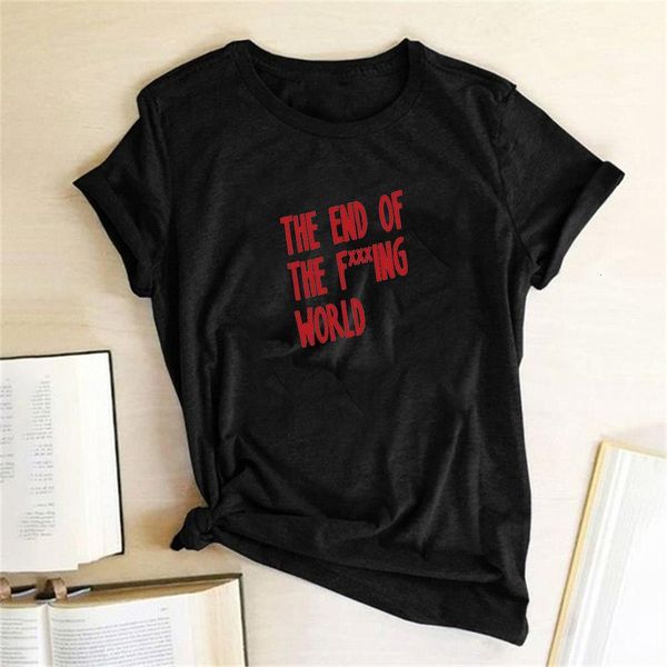 

the end of the f***ing world tv show james alyssa t shirts women short sleeve o neck t-shirts harajuku aesthetics graphic tees, White