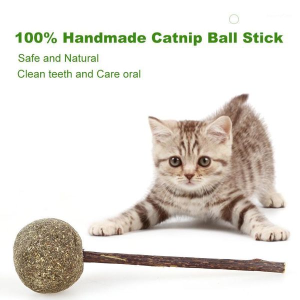 

cat mint ball lollipop shape natural catnip molar chew stick teeth cleaning kitten pet treat snack playing product supply1