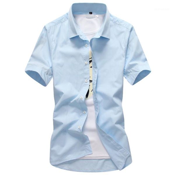 

men's casual shirts camisa de color caramelo para hombre, camisas casuales manga corta con cuello vuelto primavera y verano 2021, camis, White;black