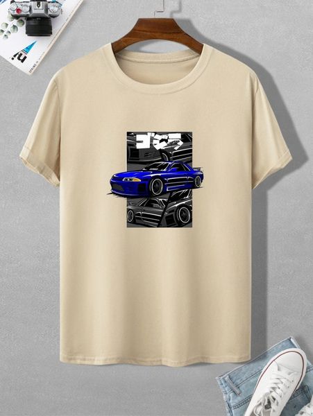 

men car print short sleeve tee t8j1#, White;black