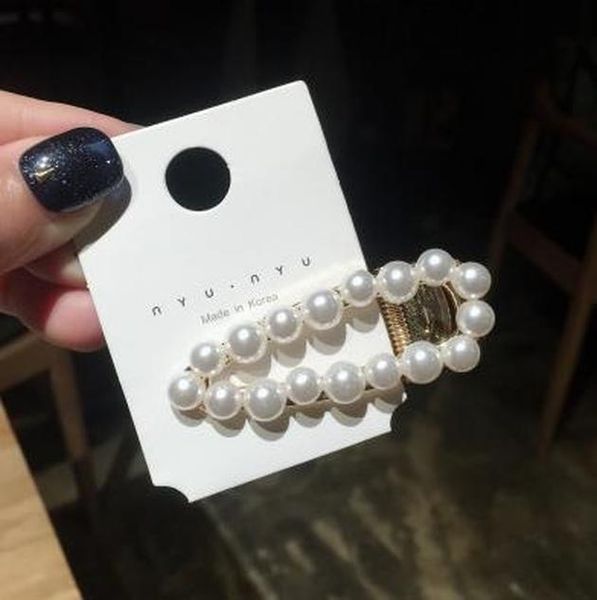 

клип aomu корея моды imitiation pearl волос заколки для женщин девушки eometric площади прямоугольника шпильки для волос аксессуары sqcfab, Golden;white