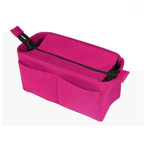 

dustproof cosmetics receive bag zipper pockets inside square felt the cloth to receive package household items placed1