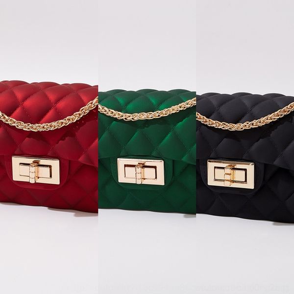 

4np88 2020 new jelly new women's square women's chain bag pvc handle solid color chain jelly three-dimensional bag for women 0y3ic