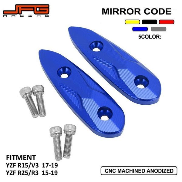 

motorcycle cnc mirror hole cap cover mirror block off base plates for yzf r15 v3 2020 2020 yzf r25 r3 2020-20201