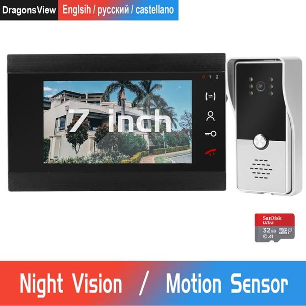 

door intercom for home wired video door phone for 1000tvl video doorbell camera with motion detection recording 32gb memory card