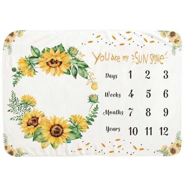 

newborns pgraphy blanket baby monthly milestone blanket sunflower p drops for infants boys girls gifts lj201105