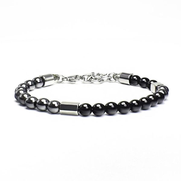 

браслет из нержавеющей стали 6мм природный камень лава тигровый глаз черный оникс матовый healing бисер браслет stretch charm йога для женщи, Golden;silver