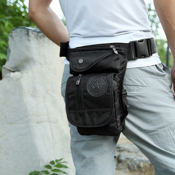 

men hip hop waterproof nylon leg fanny pack male moto & biker waist bags multi-functional tactics belt bag travel pocket c1026