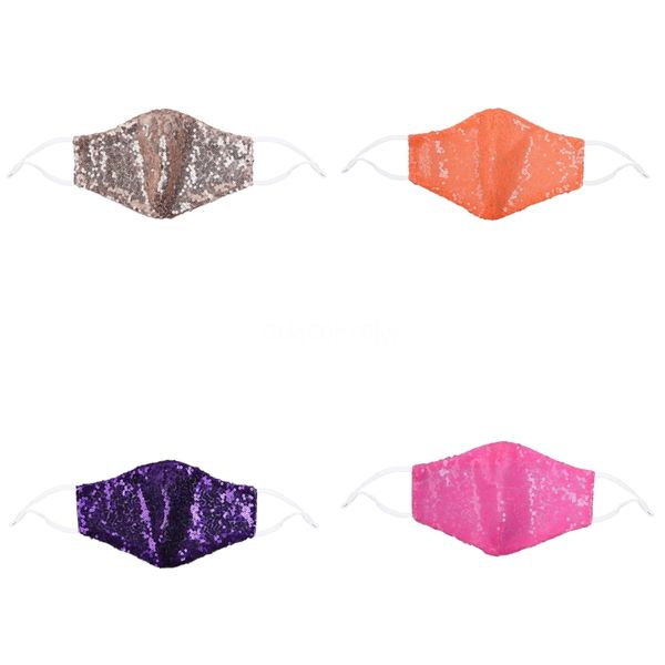 

bling bling mouth sequins face christmas dustproof mask protective fashion christmas mask reuse washable er pm2.5 elastic earloop mouth bgjr