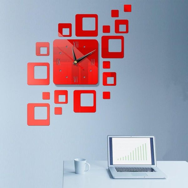 

3d acrylic mirror wall clock diy quartz watch still life clocks modern home decoration living room stickers