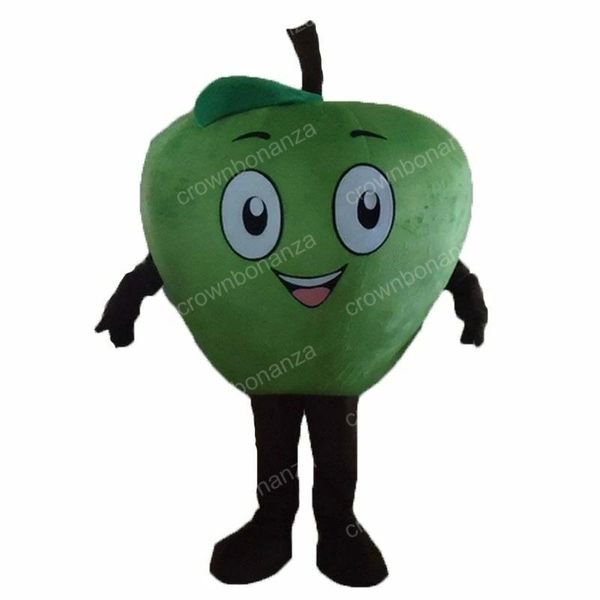 Costume da mascotte di mela rossa verde di Halloween Abiti da personaggio dei cartoni animati di alta qualità Abiti da esterno per feste di compleanno di carnevale di Natale per adulti