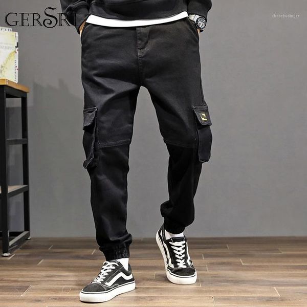 

gersri pure cotton jeans young men fashion casual loose jeans male straight soft breathable comfortable brand pants plus size1, Blue