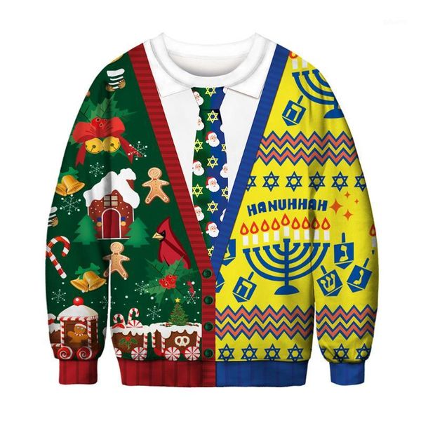 

christmas party t-shirts women autumn long sleeve lovely 3d cartoon printed multi colors patchwork cute x'mas female 2xl1, White