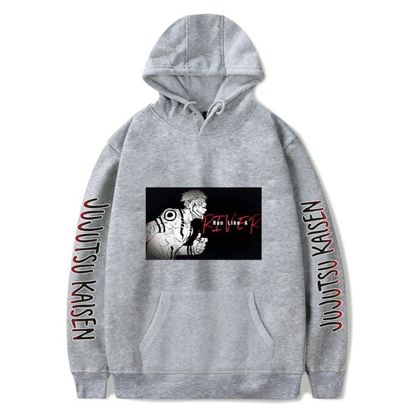 

anime jujutsu kaisen harajuku fashion men hoodies casual plus size tracksuit streetwear popular sweatshirts, Black