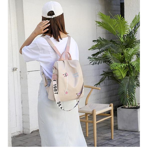 

oxford backpack womens bag embroidery flowers ethnic style backpack female casual back bag theft bag pack fashion 2020 new bbysrw alice_bag